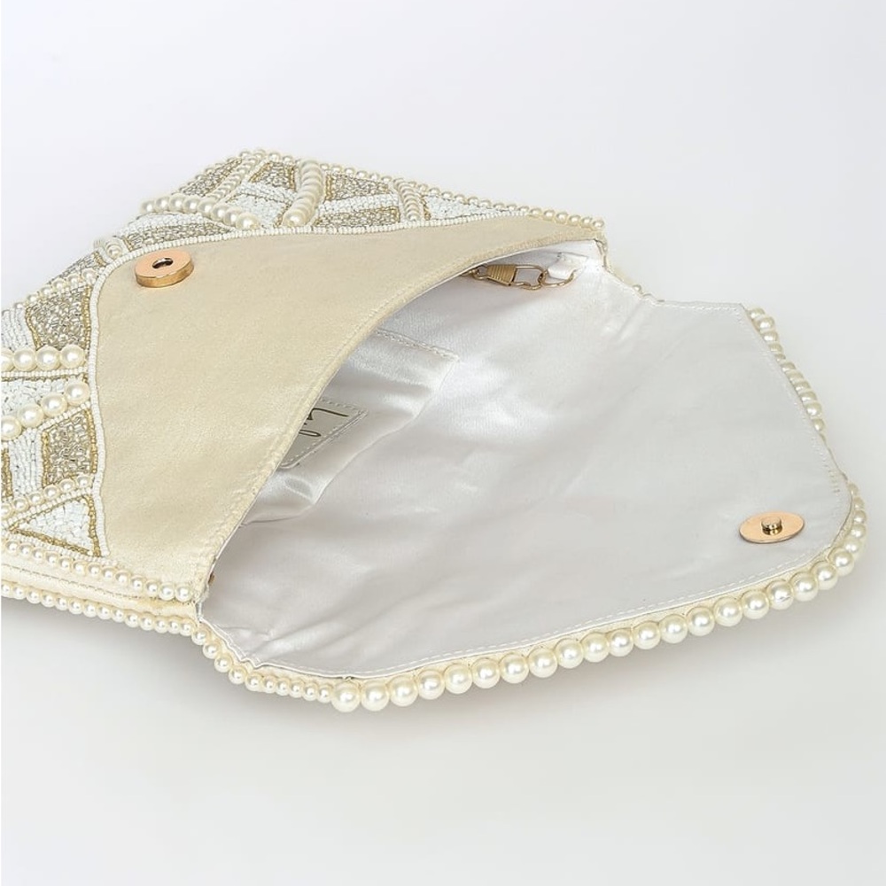 Lulus Piece of Love White Multi Beaded Clutch - Picture 9 of 11